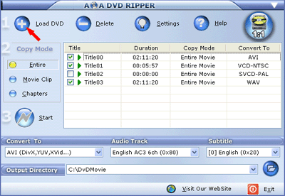 AoA DVD Ripper screen shot