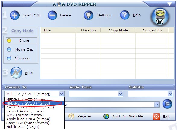 DVD to SVCD VOB to MPEG DVD to MPEG2 Conversion Guide